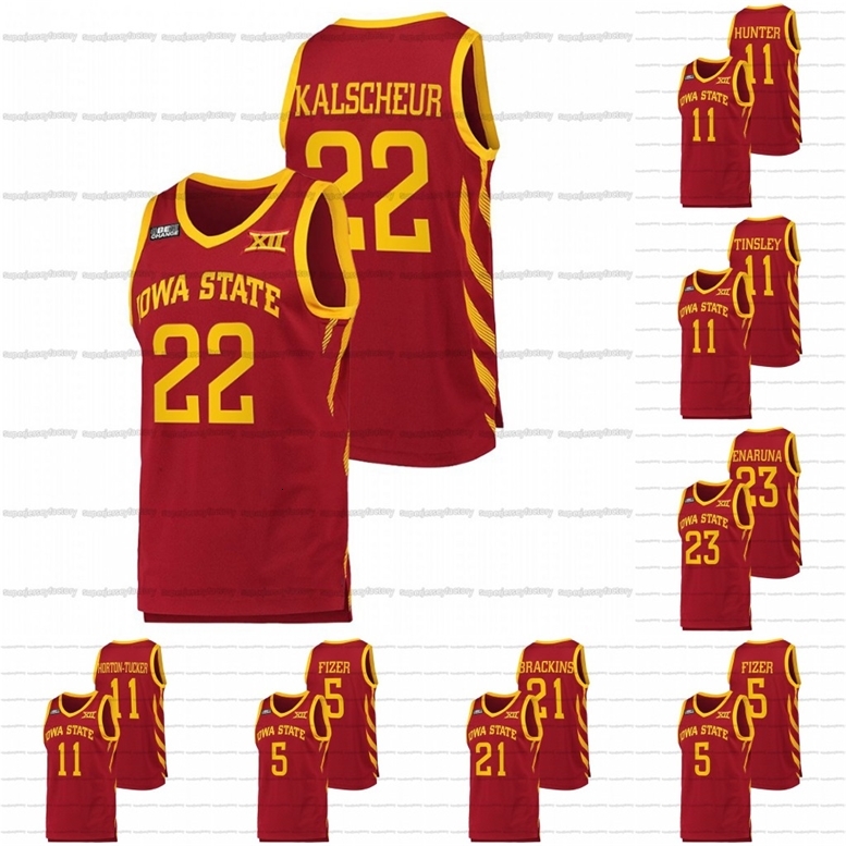 

A3740 Custom Iowa State Cyclones 2021-22 NCAA College Basketball Jersey Gabe Kalscheur Izaiah Brockington Aljaz Kunc Craig Brackins Jamaal Tinsley, 1 izaiah brockington