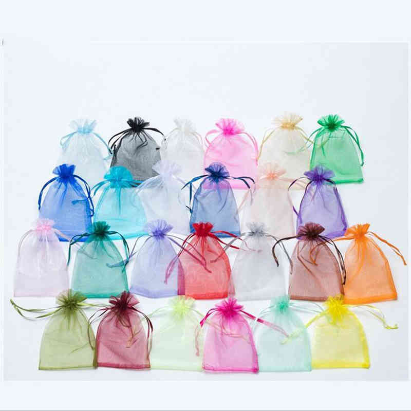 

50pcs/Lot 7x9 9x12 10x15cm Organza Bag Jewelry Packaging Wedding Party Decoration Favors Drawable Gift Bags & Pouches