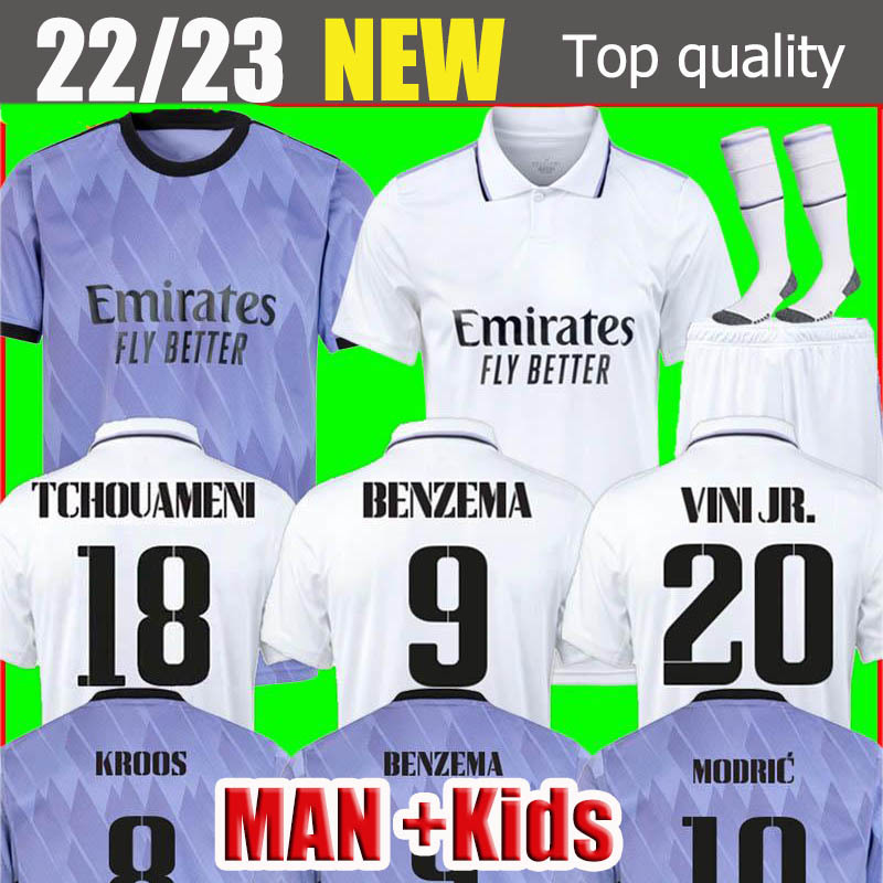 

BENZEMA soccer jersey 22 23 football shirt VINI JR CAMAVINGA TCHOUAMENI ALABA HAZARD ASENSIO MODRIC KROOS REAL MADRIDS camiseta men kids kit, Brown
