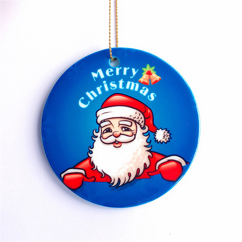 

Sublimation Blanks Ceramic Pendant Festive Party Supplies Christmas Decorations 3 Inch Heat Transfer Printing Ceramics Ornament