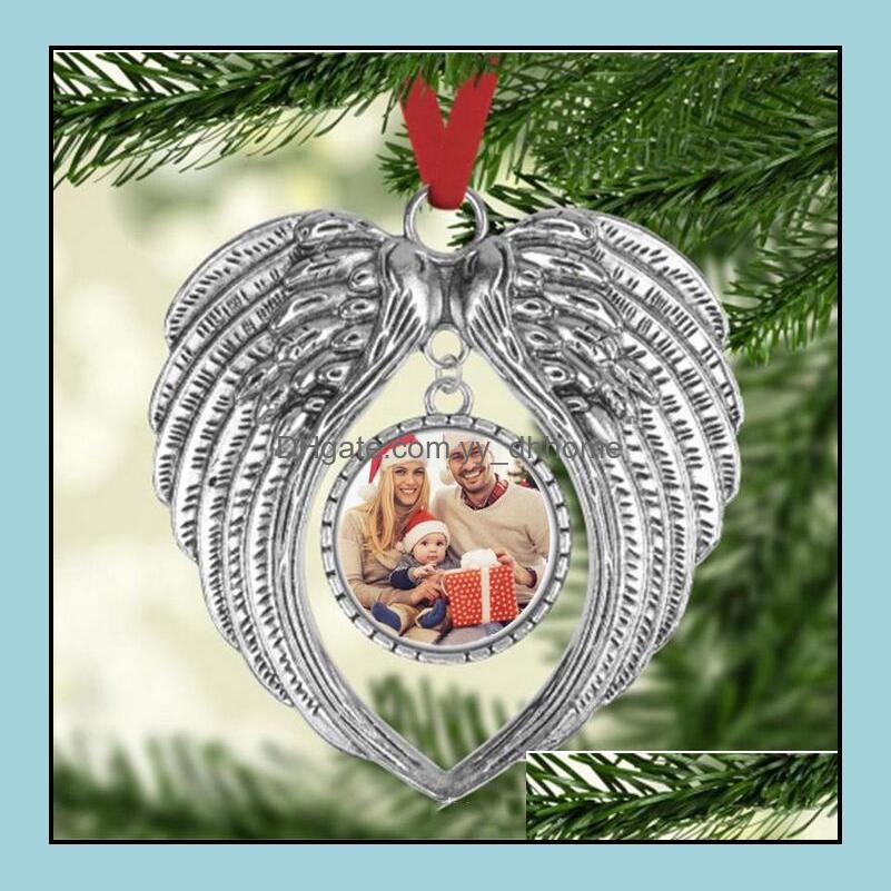 

Charms Jewelry Findings Components Christmas Charm Ornament Decorations Angel Wings Shape Blank Heat Transfer Printing Consumables Supplie