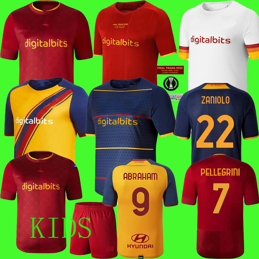 

21 22 23 Matic SOCCER JERSEYS home final Pastore Pellegrini Abraham 2022 2023 totti Zaniolo DZEKO MANCINI KUMBULLA men kids kit FOOTBALL EL SHAARAWY Uniform rome, 22/23 home europa