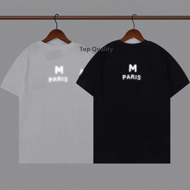 

Summer Mens Tshirts Reflective T Shirt Women Designer Tops Clothes Fashion Letter Printing Casual Tees Crew Neck Couple Short Sleeve Asian S, I need look other product