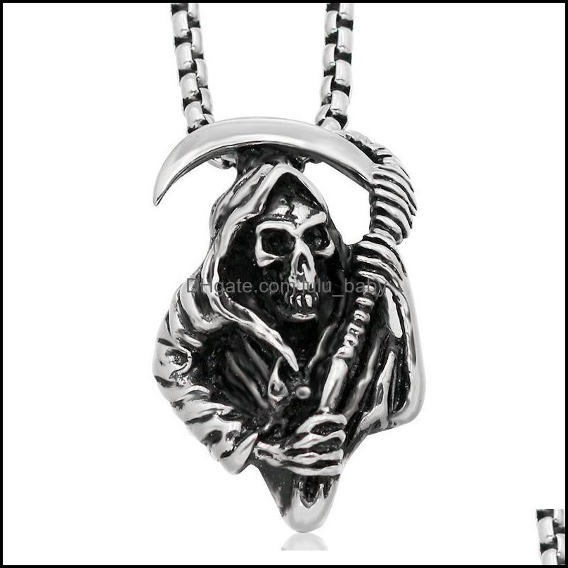 

Pendant Necklaces Titanium Steel Necklace Cloak Of Retro Hip-Hop Do Another Mens Stainless Drop D Baby Dhezs