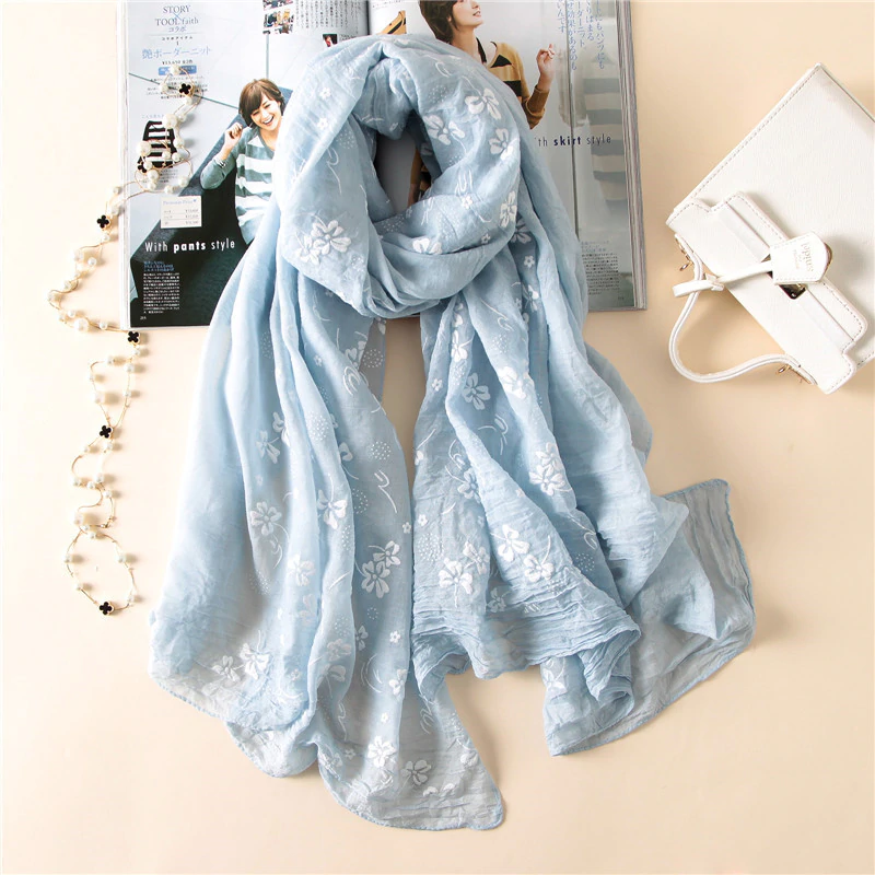 

new brand spring women scarf Embroider fashion long scarves cotton winter shawl lady pashmina bandana foulard hijabs female ys222