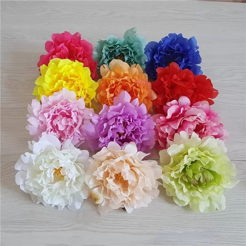 

In Stock High Quality Silk Peony Flower Heads Wedding Party Decoration Silk Peony Camellia Rose Flower Wedding Decoration sxa29, Red