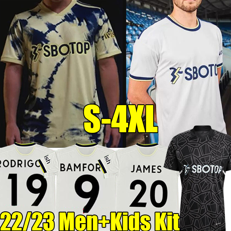 

XXXL 4XL 22/23 BAMFORD Home Away soccer jerseys 2022 2023 Adams Aaronson HARRISON Llorente Leeds Unitedes Sinisterra JAMES men kids Kits football shirt goalkeeper, 22-23 home