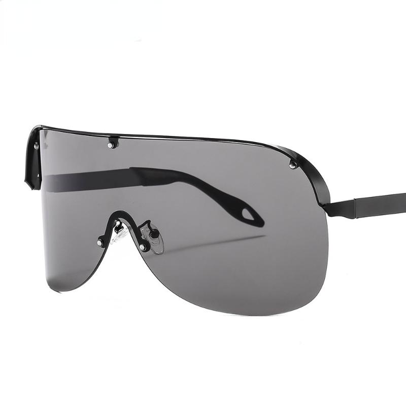 

Sunglasses Oversized Rimless Women Men 2022 One Piece Lens Visor Mask Windproof Luxury Black Big Sun Glasses Shades Unique