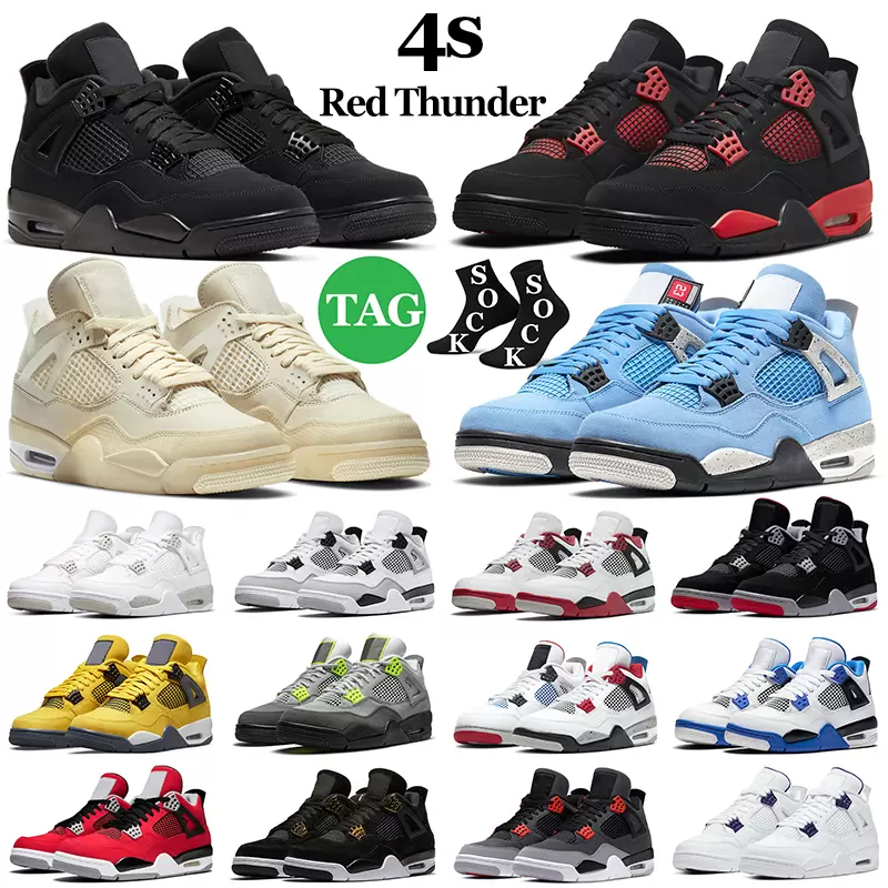 

2022 New Sail 4 4s Mens Basketball Shoes Sneakers Rebellionaire Heritage University Blue Fire Red Oreo Bred Black Cat Dark Mocha White Cement women Sports Trainers