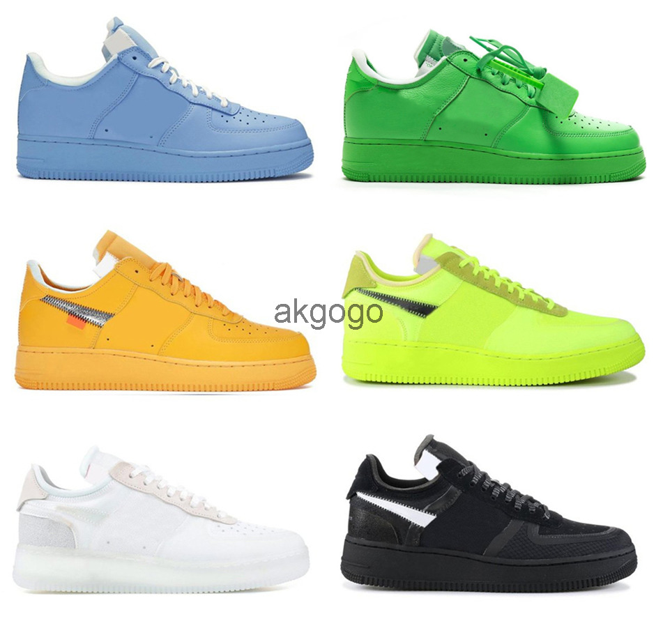 

Authentic MCA White Light Green Spark 1 Basketball Shoes Off University Gold Metallic Silver Blue Volt Black WMNS Sail '07 MoMA Sneakers With Origingl Box, 25