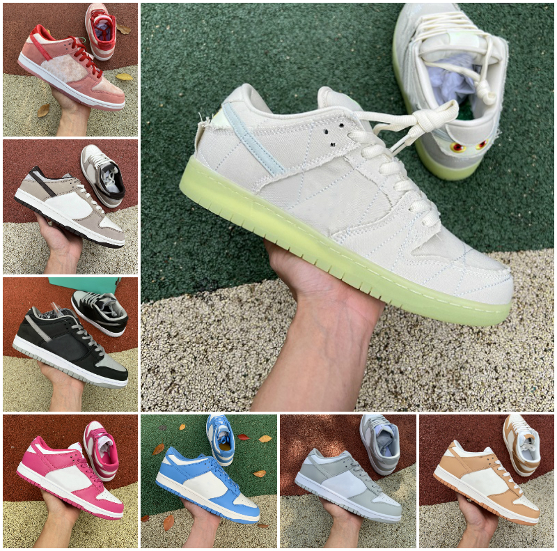 

2022 Dunks Mens Women Casual Shoes DunksB Triple Black White Wolf Grey Fog Punch Pink Harvest Moon Michigan Syracuse SB LOW StrangeLove Womens SBdunk Sports Sneakers, Bubble package bag