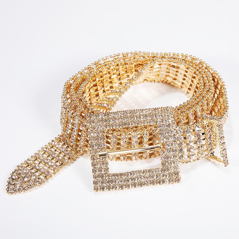 

Belts Womens Rhinestone Girl Luxury Designer Crystal Diamond Female Belt With Gold Buckle 2022 Stylish Jeans Waistband Femme, Black