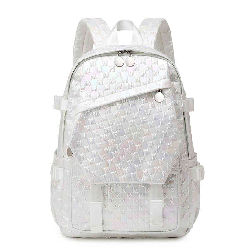 

New Junior High School Student School Bag Female High School Student Versatile Leisure Travel Computer Backpack 220812, Mint green check