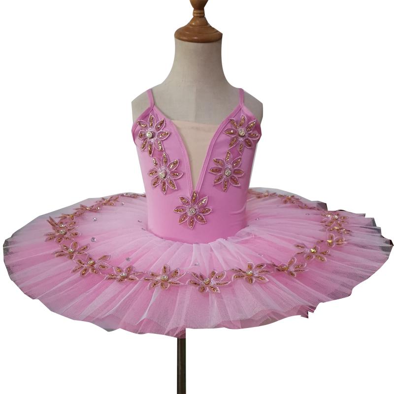 

Stage Wear Pink Children's Ballet Tutu Little Swan Dance Skirt Lake Professional Performance, 01