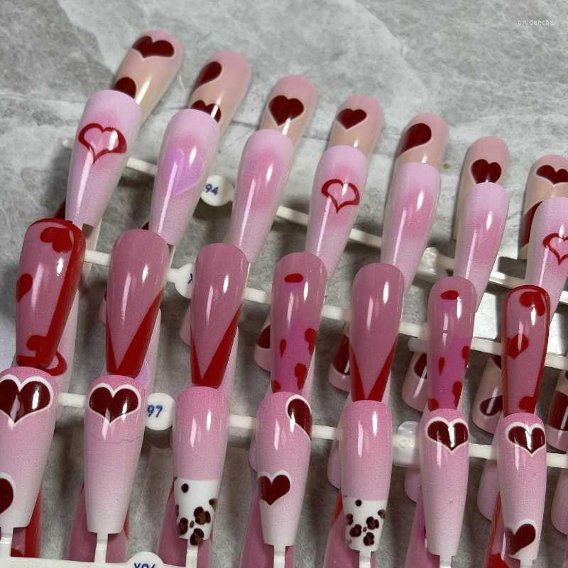 

False Nails Factory Outlet Long Coffin Ballet Finished Nail Art Forms For Extension Fake Tips Christmas Decoration Prud22, Ck-lyyh0065