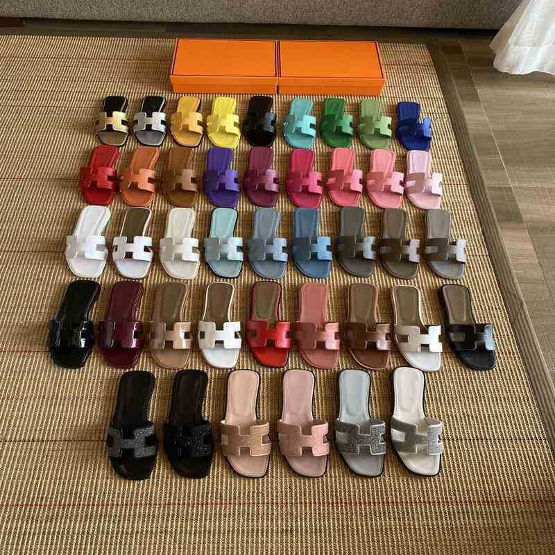 

Herme Slippers 2022 summer h-slipper women's shoes z-leather flat slippers wear fashionable leisure vacation beach Have, Electro optic blue