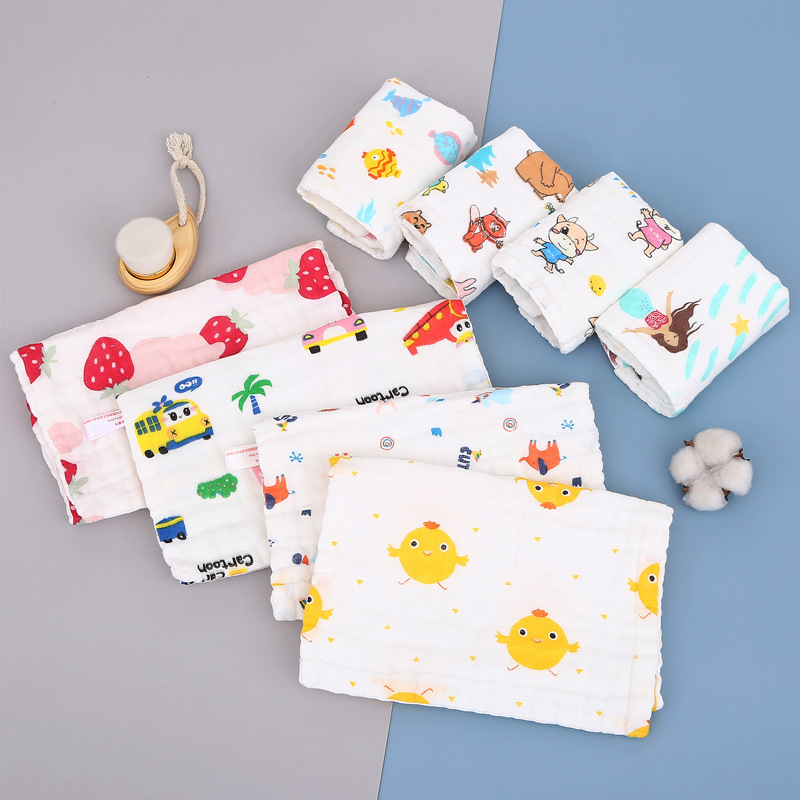 

Baby Feeding Towel Cartoon Animal Cotton Square Towel Dot Chart Printed Children Small Handkerchief Gauze Nursing 1309 D3
