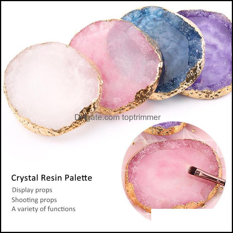 

Nail Practice Display Art Salon Health Beauty Natural Resin Agate Color Mixing Palette Gel Polish Ding Holder Shelf Paint Tray Tool Drop D