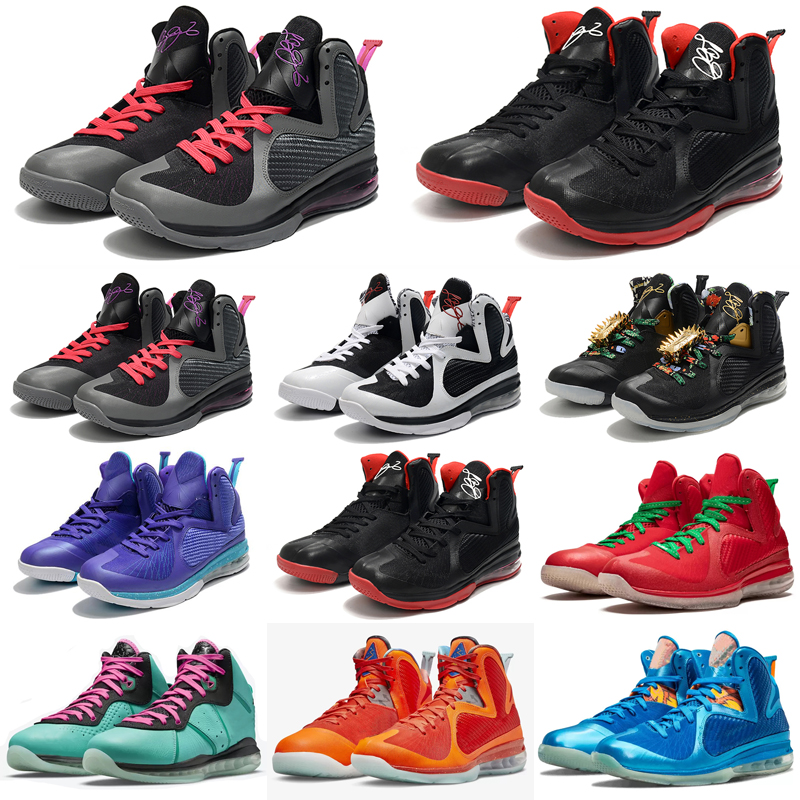 Lebrons 9 China Men Basketball Shoes High Quality 9S Neptune Blue Current Blue Total Orange Man Sneakers Trainners Sport Shoe