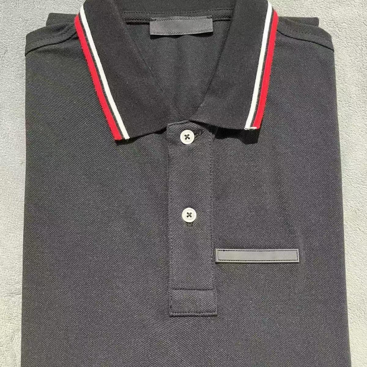 OT001 Luxury Designer Summer Men&#039;s Polo Shirt Triangle Pattern Lapel Short Sleeve T Shirt Business Casual Jacket Top-image-782452286