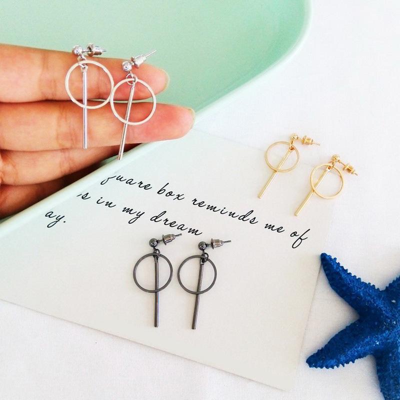 

Dangle & Chandelier Simple Alloy Geometric Round Triangle Square Drop Earrings For Women Fashion Stylish Stick Jewelry Cute Pendientes Brinc