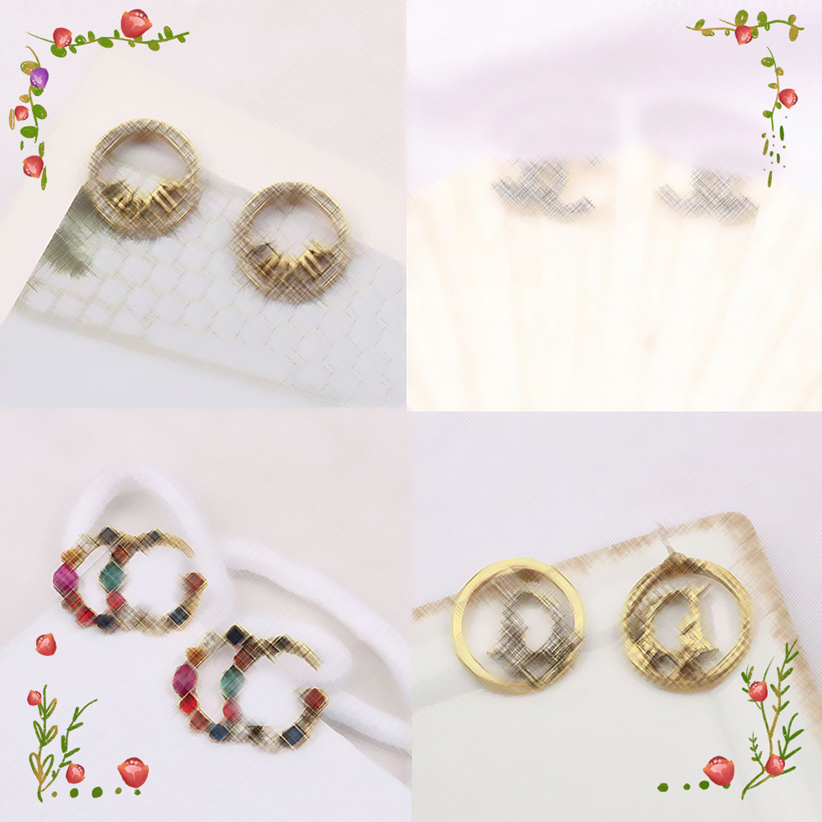 

23ss 20style Mixed Color 18K Gold Plated 925 Silver Letters Stud Fashion Stainless Steel Long Geometric Women Round Crystal Pearl Round Jewelry