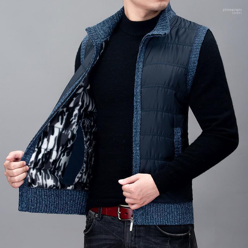 

Men's Vests Autumn Thicker Plus Size Men Vest Stand-up Collar Casual Solid Color Zipper Jacket Fleece Sleeveless Warm Tops Coats Phin22, 01