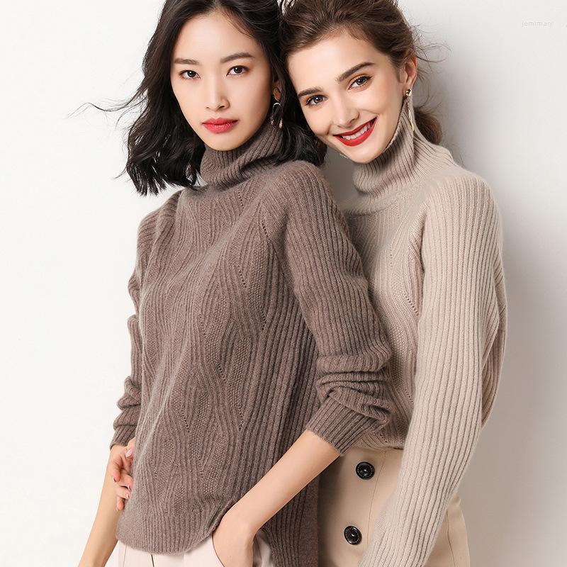 

Women's Sweaters 2022 Women Sweater Slim Fashion Knitted Winter Clothes Pullover Turtleneck Cashmere Jemi22, Beige