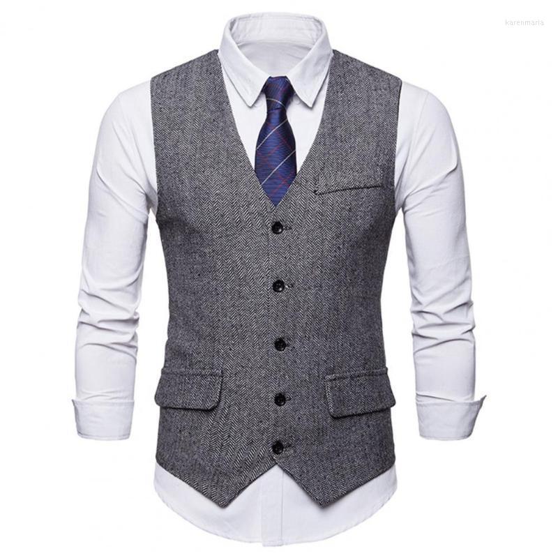 

Men's Vests Sleeveless Flap Pockets Suit Vest Simple Solid Color Men Formal Business Workwear Kare22, Khaki