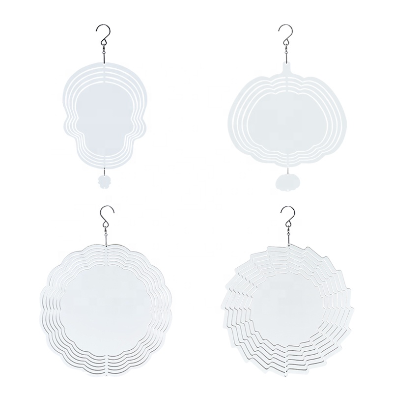 

10 inch Sublimation Blank Wind Spinner White Aluminium Metal Hanging Spinners Blanks for DIY DOUBLE Sides Printable Garden Decoration Crafts Ornaments