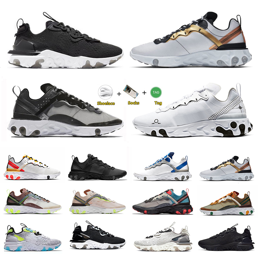 

2022 react vision 55 87 Running Shoes For men women 55s 87s Vast Grey Black white Sail Blue chill Sail Olive Laser Orange Trainers Sports Sneakers Light Orewood Brown, Color#25