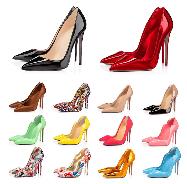 50% de rabais 2022 femmes Chaussures de luxe Talons hauts Rivets Triple Nude Nude Rose Blanc Téareau Patent en cuir en cuir Suede de mode Robe de