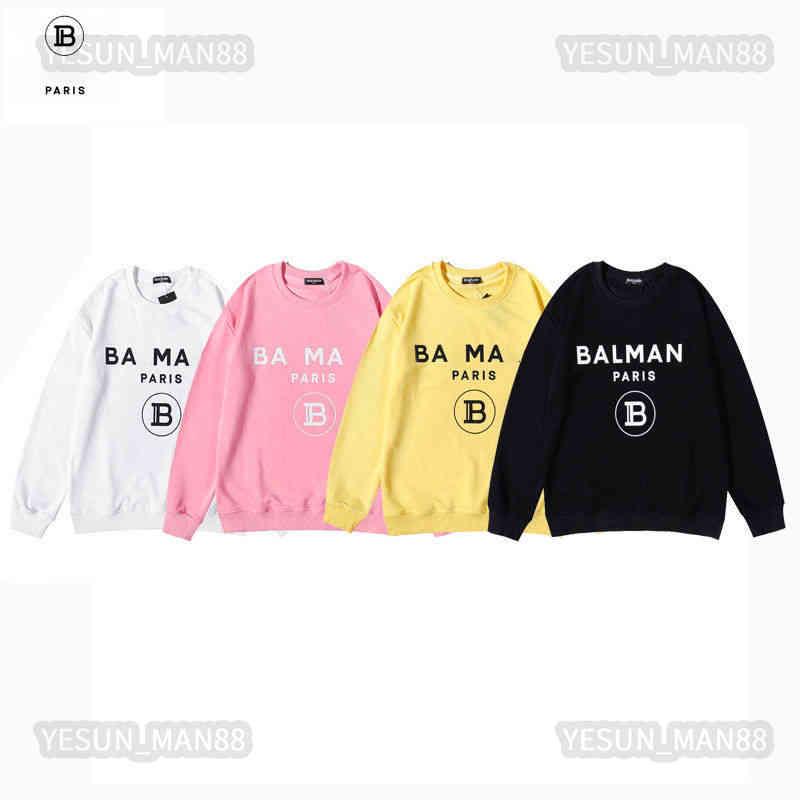 

Digner Fashion Balman Classic Paris Letter Printed Pure Cotton Hoodie Autumn And Winter Mens And Womens Couples High Street Hooded Sweater