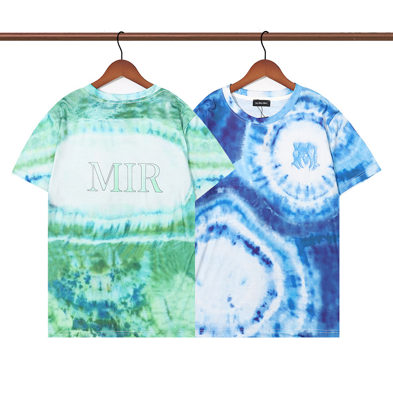 

Men's T-Shirts Summer Men High Street Loose Short Sleeve Tees Tie Dye Graphic Letter Print Casual Hip Hop Half Sleeve T-Shirt, Blue