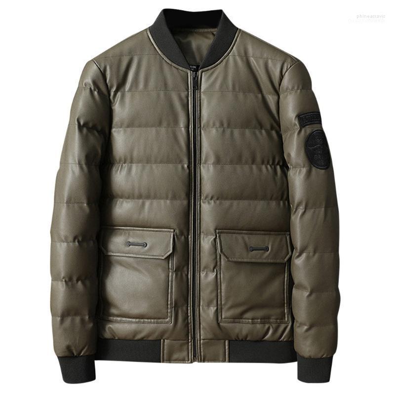 

Men's Down & Parkas SAGACE Punk Style Motorcycle Multi-pocket Men Leather Coat Autumn&Winter Biker Zipper Outwear Coat1 Phin22, Black