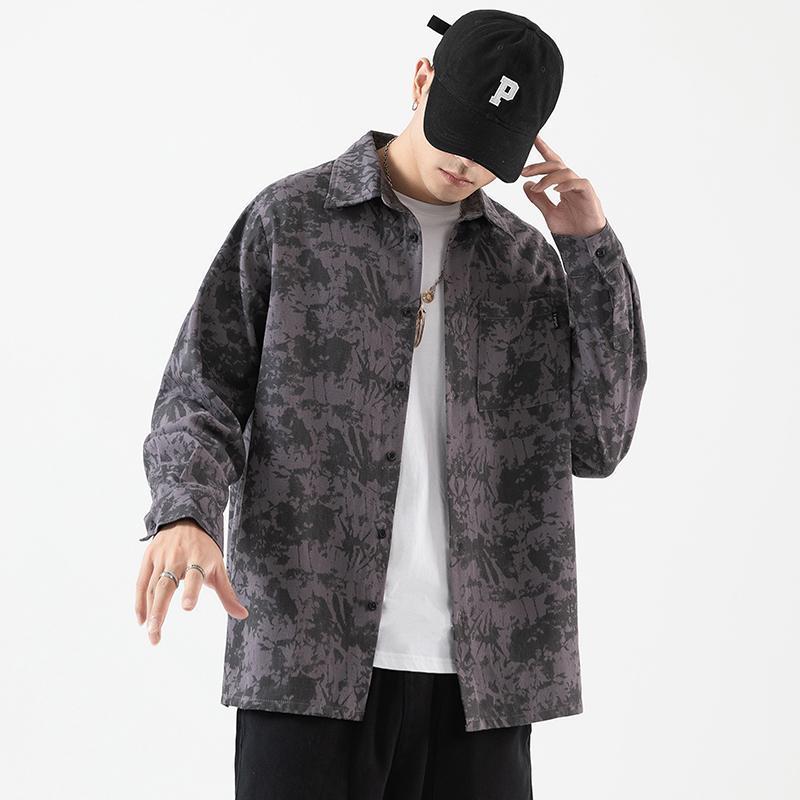 

Camouflage Shirt 2022 Autumn Large Size Japanese Shadowless Wall Long-sleeved Jacket Street Hip-hop Cool
