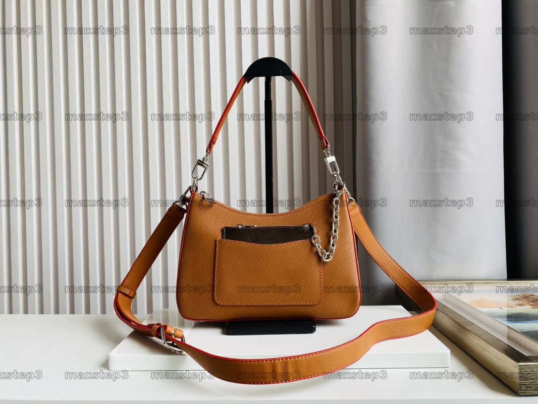 

Marelle handbag Womens Designer Trendy Chain Shoulder Bag Epi Grained Leather Luxurys Business Flap Designers Cross Body Message Bags With Pouch M80794