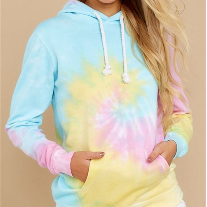 

Winter Womens Clothes Hoodies Teen Street Harajuku Hip Hop Pastel Sweatshirt for Women Tie Dye Autumn Loose Hoodie 220816, Yellow
