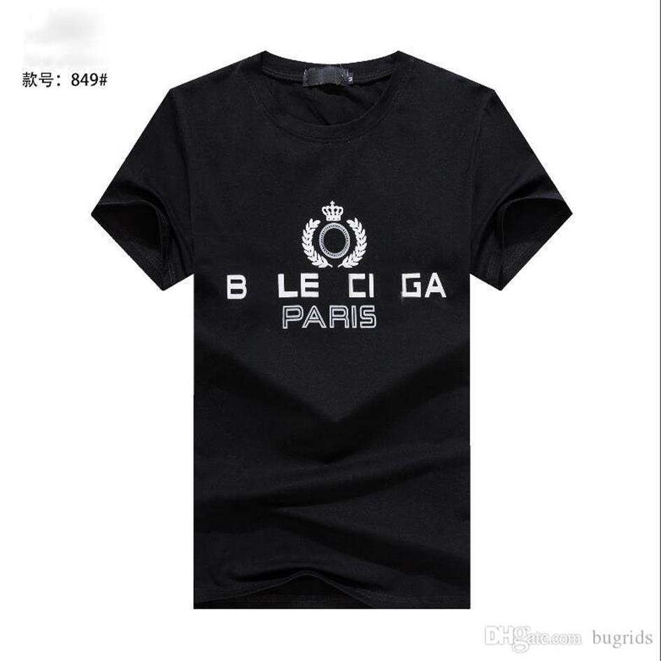 

Men's T-shirt Letter-printed Embroidered Round Neck t shirt Cotton tee Print Tops Streetwear B012770, White