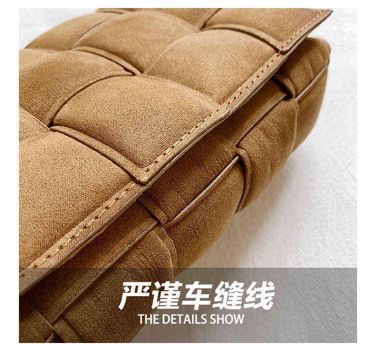 

HBP The new autumn and winter women's bags are high-end trendy with frosted leather, one-shoulder crossbody, chain woven pillow bag, handbag th, Red