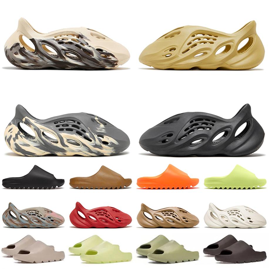 

2022 Big Size 36-47 Platform Sandals Womens Mens Designer Slippers Foam Slides MX Cream Clay Moon Grey Sulfur Onyx Ochre RNNR Flat250d, B22 enflame orange 36-47