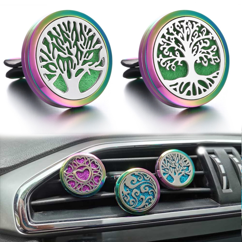 

Stainless steel Car Fragrance Diffuser Vent Clip Cars Air Freshener Perfume Clamp Aromatherapy Essential Oil Diffuser with Refill Pad