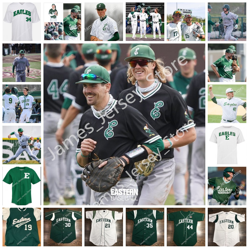 

Eastern Michigan Eagles EMU Stitched College Baseball Jersey 25 FRANKIE VOLKERS 26 DANIEL WARKENTIN 27 CORY TAYLOR 28 AARON DOLNEY 30 BRADY HUEBBE 31 MARK KATTULA