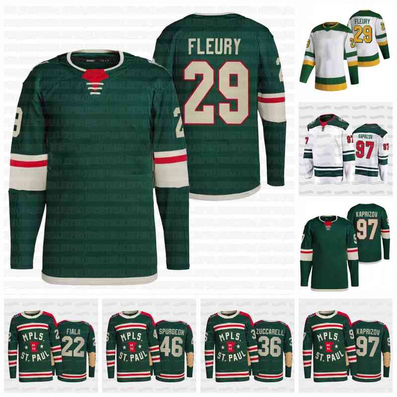 

29 Marc-Andre Fleury 2022 Jersey Kirill kaprizov Kevin Fiala Jacob Middleton Cam Talbot Nicolas Deslauriers Nico Sturm Matt Dumba Mats, 2021 reverse retro mens s-xxxl