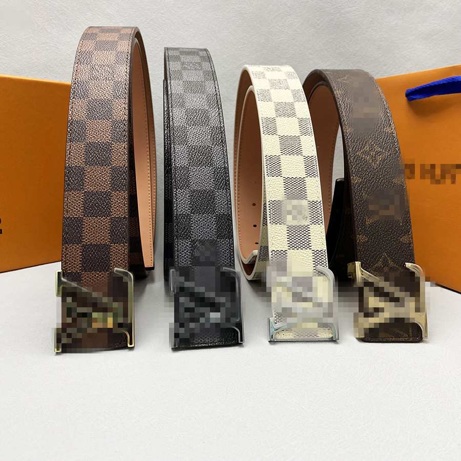 

Men Designers Belts Classic fashion luxury casual letter smooth buckle womens mens leather belt width GGS YSLs LVs louiseity, Width 3.8cm with box