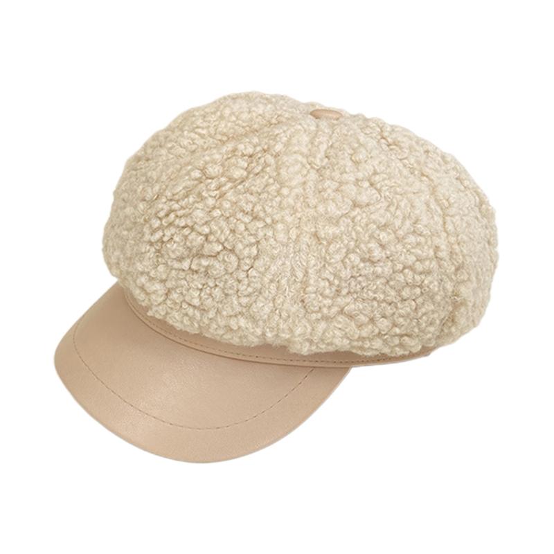 Berets Sweet Small Fragrant Wind Cap Retro Lamb Wool Octagonal Hat Beret Sboy Artist Solid Color Classic Autumn Winter HatsBerets