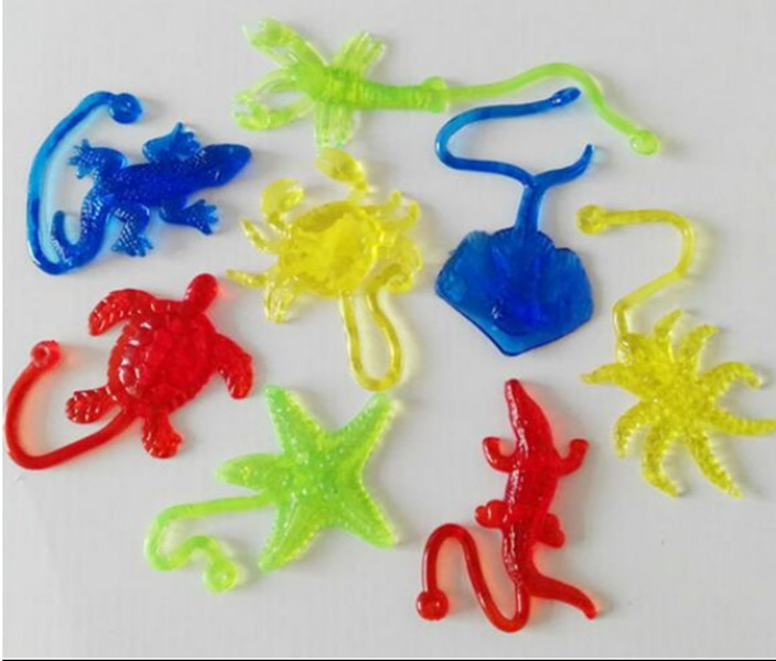 

Wholesale 100Pcs Mini Sticky Jelly Hands Animals Jokes Toys Children Kids Birthday Supplies Party Christmas New Year224N308o