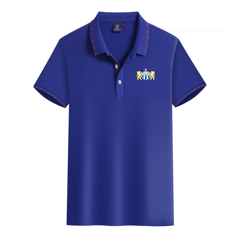

FC Zurich Men's Summer soccer fan Polos breathable fabric outdoor football casual T-shirt Professional shirt LOGO can be customized., No 8