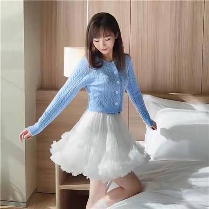 

Skirts Women Lolita Cosplay Petticoat A-Line Puffy Tutu Skirt Layered Tulle Ballet Dance Pettiskirts Big Bowknot Underskirt LoliSkirts, Black