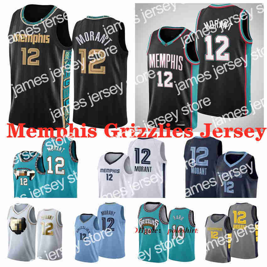 

New Memphis's Grizzlies's Ja 12 Morant Basketball Jerseys White Black Mike 10 Bibby Jersey NCAA 2021 Mens Youth Kid Edition City Fans Shirt, As photo